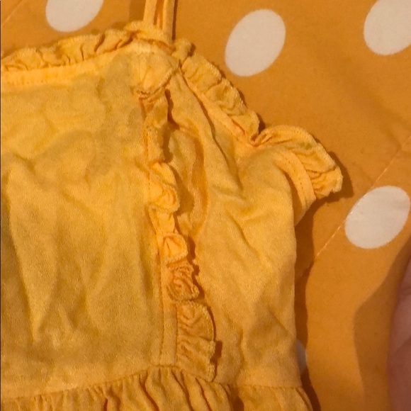 Yellow pastel colored Mini Dress with ruffles,small - Picture 7 of 8